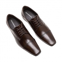 SAPATO SOCIAL DEMOCRATA DERBY CAP TOE METROPOLITAN ASPEN MAHAGONY