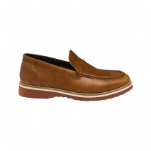 SAPATO CASUAL MASCULINO MODELO MOCASSIM EM COURO COR MEL