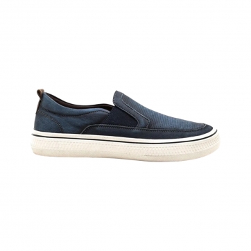 SLIP ON DEMOCRATA DENIM FENDER NAVY TABACO