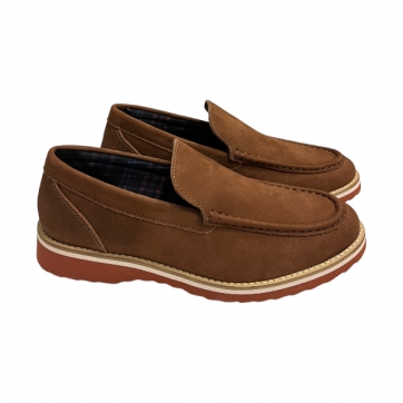 SAPATO CASUAL MASCULINO MODELO MOCASSIM EM COURO COR NBK CONHAQUE